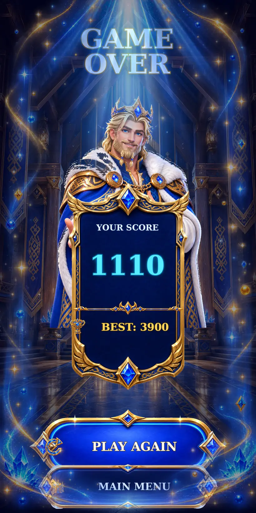 Block King game over screen